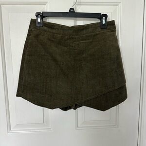 Altar'd State Green Skort Shorts with Asymmetrical Hem